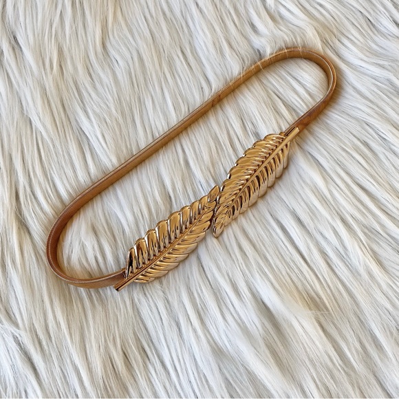Accessories - Gold leaf cinch waist belt